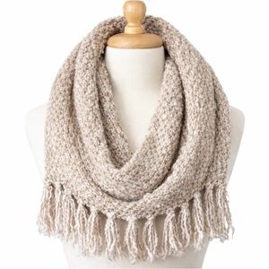 NEW SIMPLY NOELLE Infinity Scarf Oatmeal White Boho Hippie